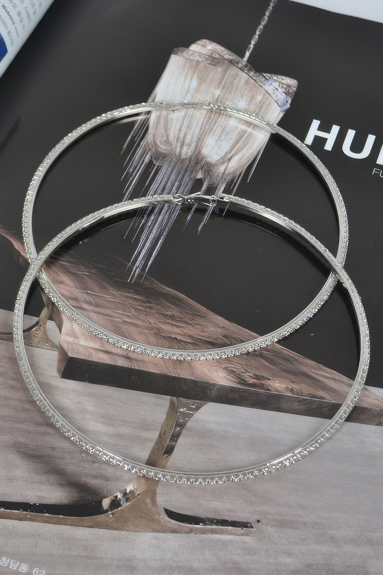 12cm Double Rhinestone Hoop Earrings - Goddess Vibes