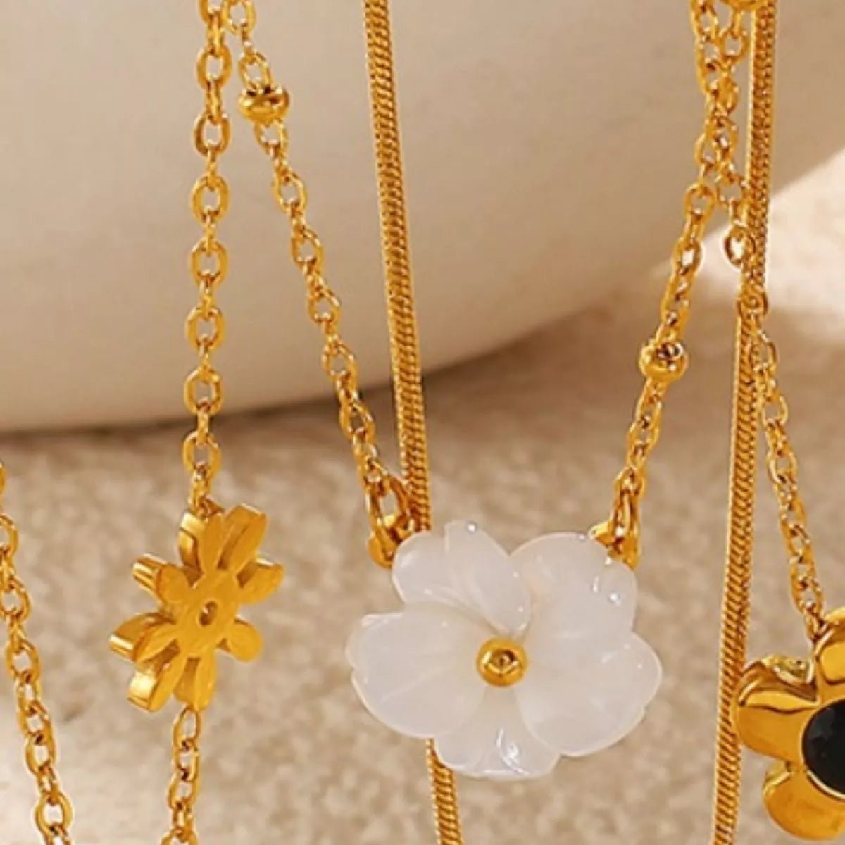 18K Gold - Plated Stainless Steel Flower Pendant Necklace - Goddess Vibes