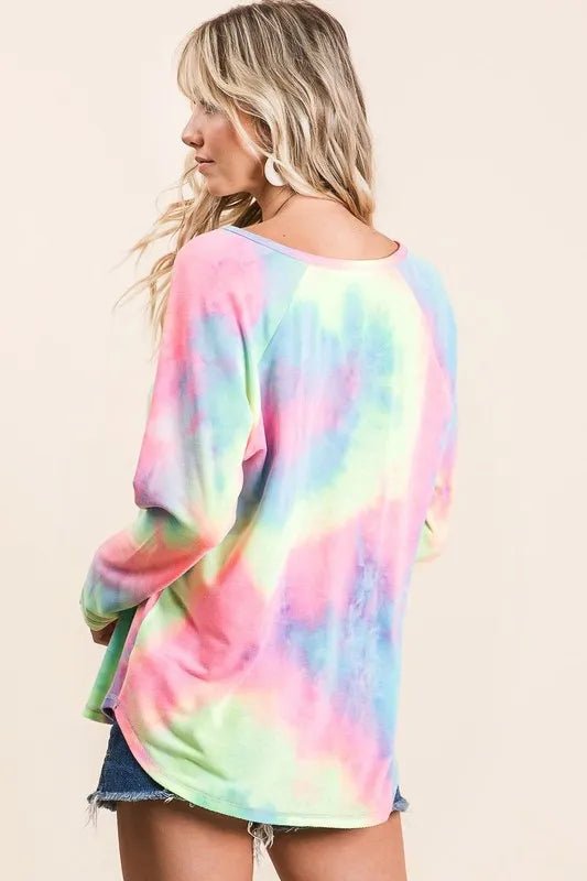 BiBi Long Sleeve Tie - Dye Terry T-Shirt - Goddess Vibes