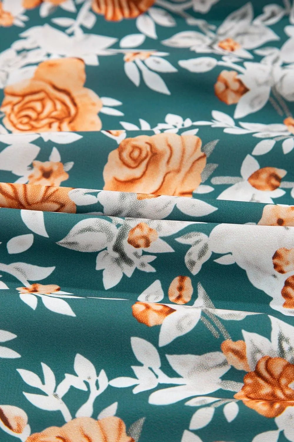 Floral Print Trimmed V Neck Tie Waist Sleeveless Dress - Goddess Vibes