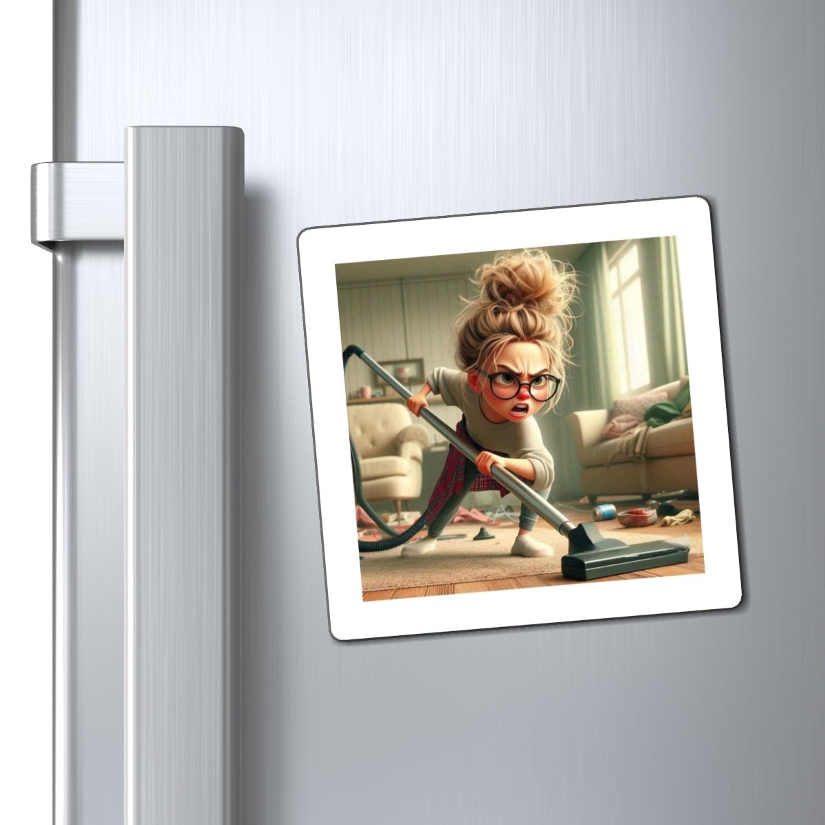 Funny Cleaning Magnet, Custom Home Decor, Gift for Housewarming, Quirky Fridge Magnet, Humor for Cleaners - Goddess Vibes