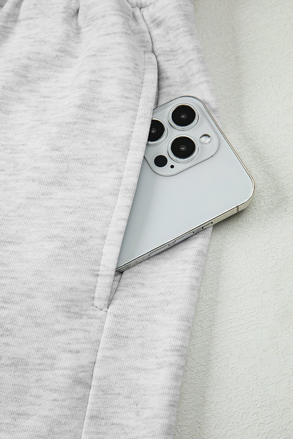 Light Grey Girly Bow Embroidered Detail Puff Sleeve Pullover 2pcs Short Set - Goddess Vibes