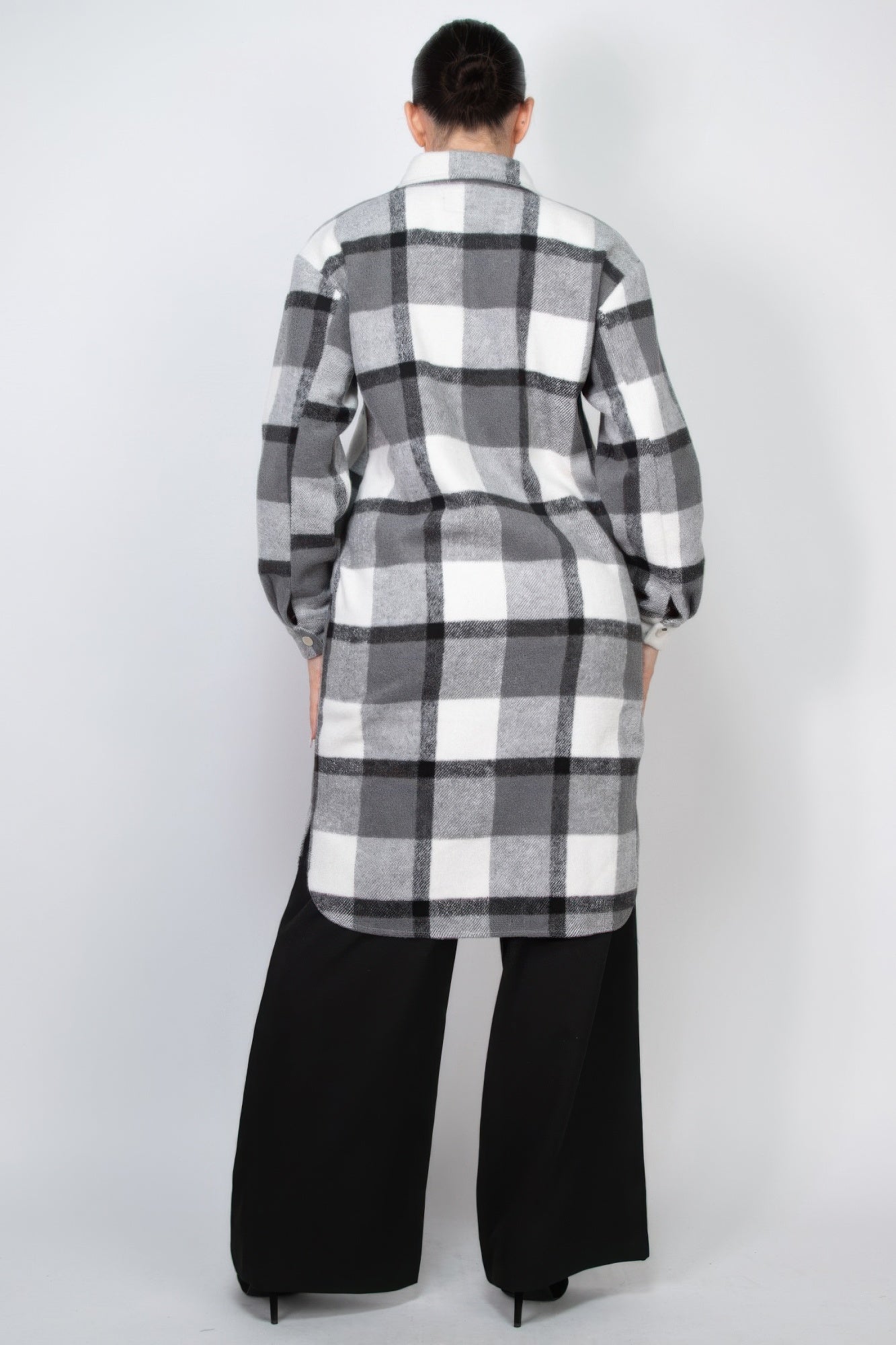 Plaid Buttoned Shacket Coat - Goddess Vibes