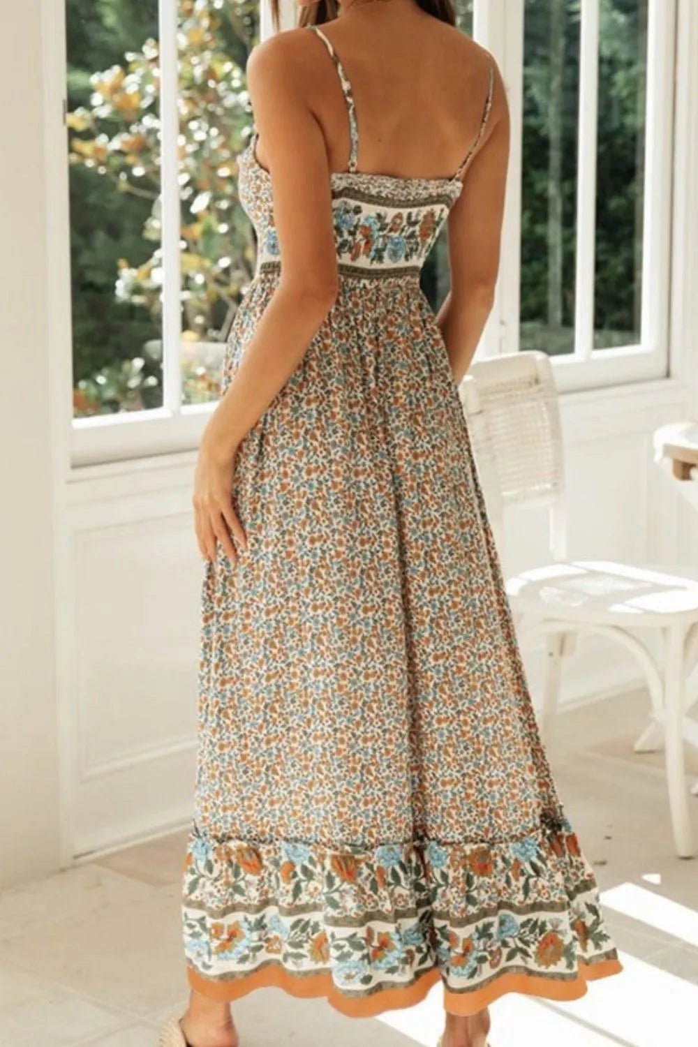 Printed Maxi Cami Dress - Crowned Energy CO.