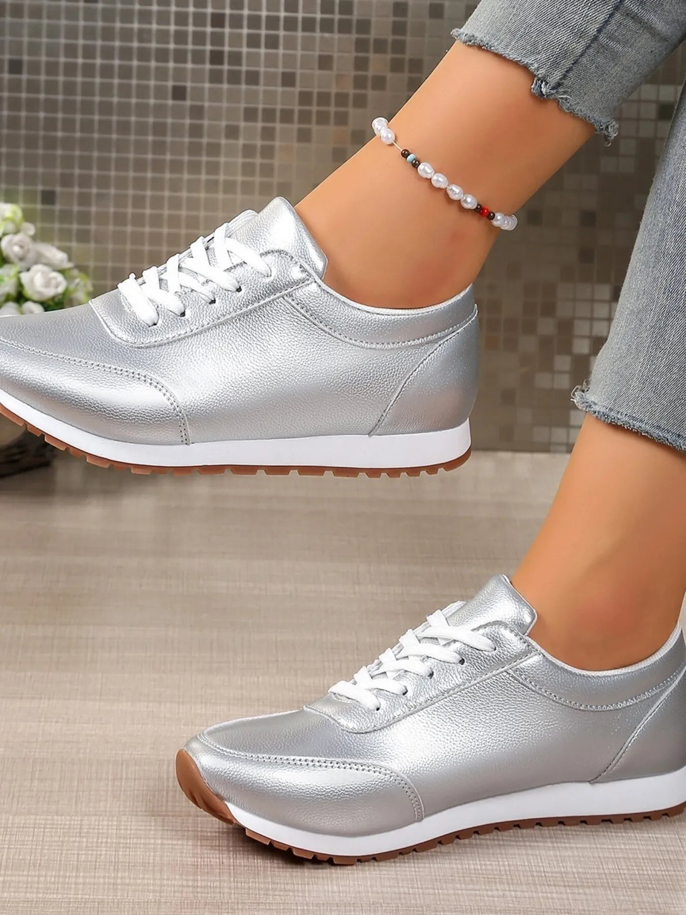Round Toe Lace - Up Sneakers - Goddess Vibes