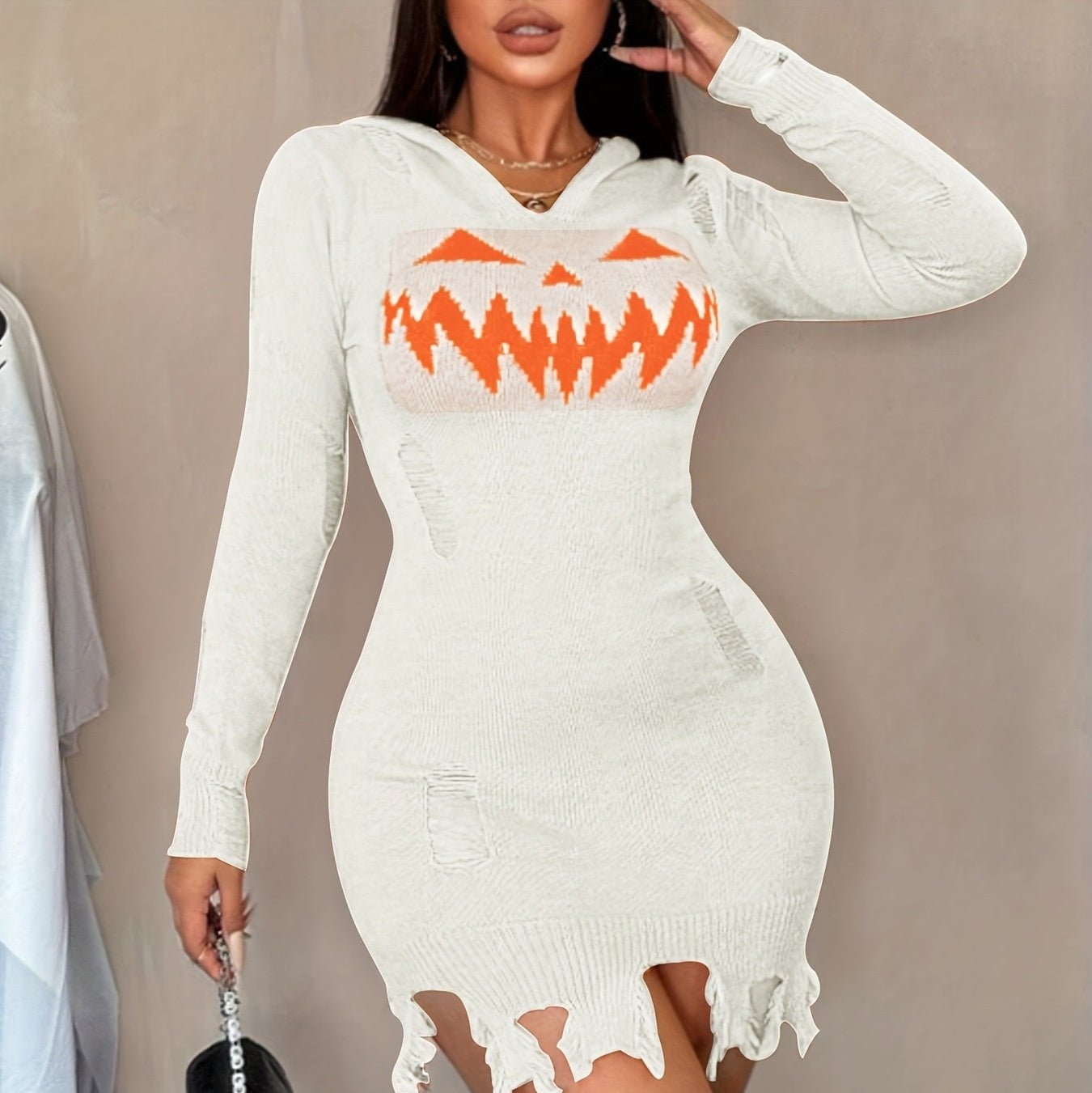 Women's Solid Color Hooded Halloween Fashion Tight Dress - Goddess Vibes