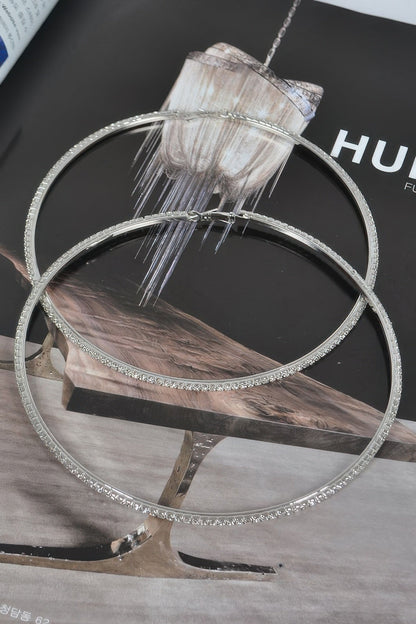12cm Double Rhinestone Hoop Earrings - Goddess Vibes