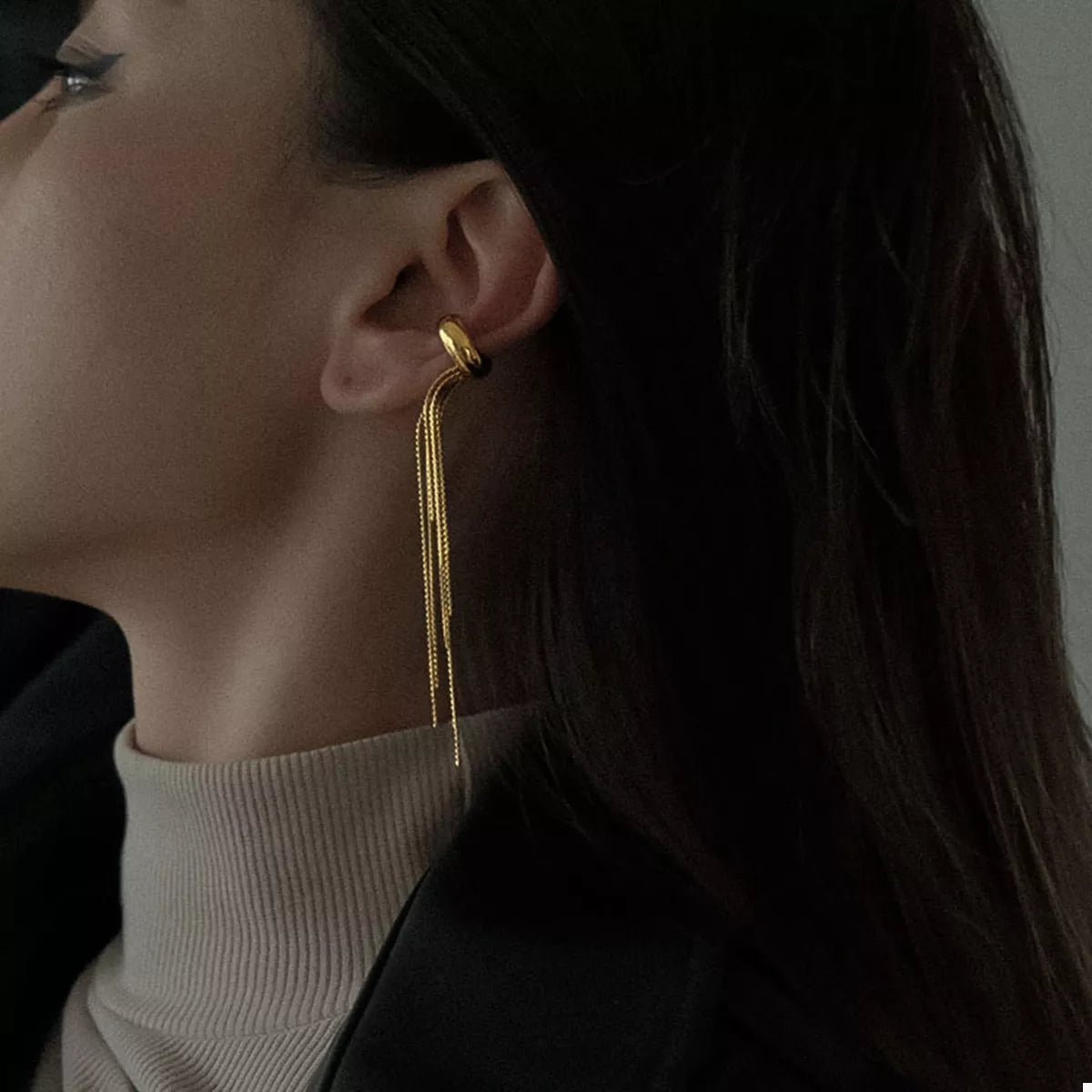 18K Gold - Plated Chain Fringe Earrings - Goddess Vibes