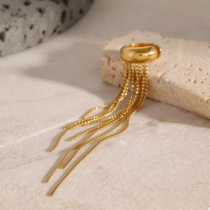 18K Gold - Plated Chain Fringe Earrings - Goddess Vibes