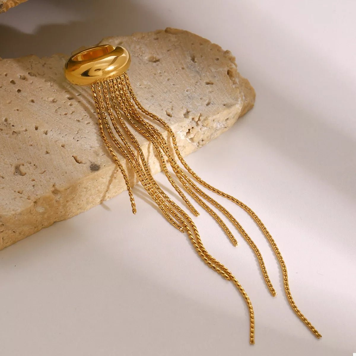 18K Gold - Plated Chain Fringe Earrings - Goddess Vibes