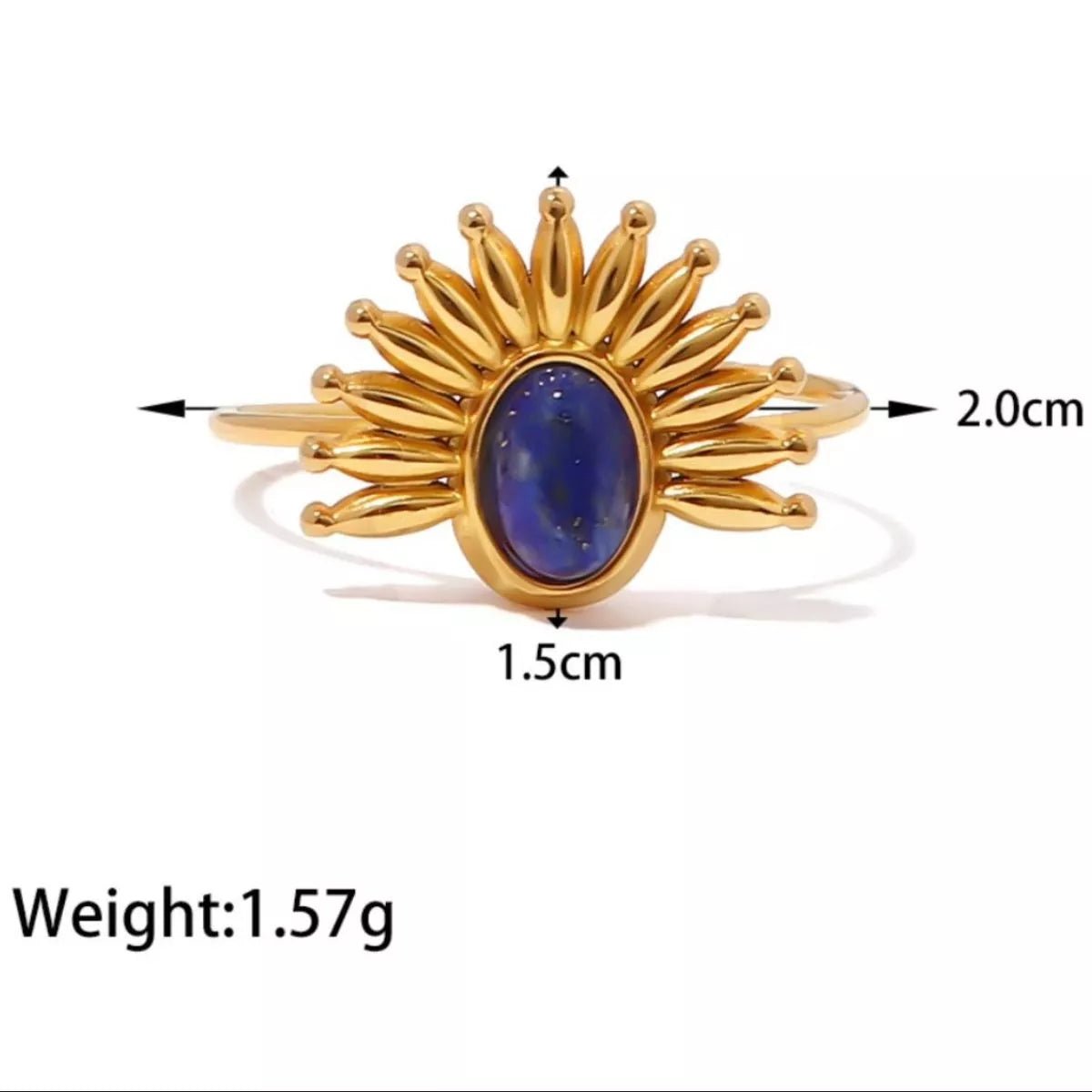 18K Gold - Plated Natural Stone Ring - Goddess Vibes
