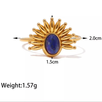 18K Gold - Plated Natural Stone Ring - Goddess Vibes