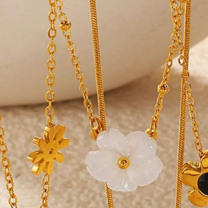 18K Gold - Plated Stainless Steel Flower Pendant Necklace - Goddess Vibes