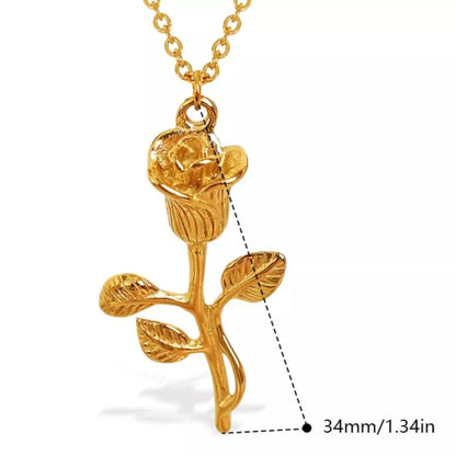 18K Gold - Plated Stainless Steel Flower Pendant Necklace - Goddess Vibes