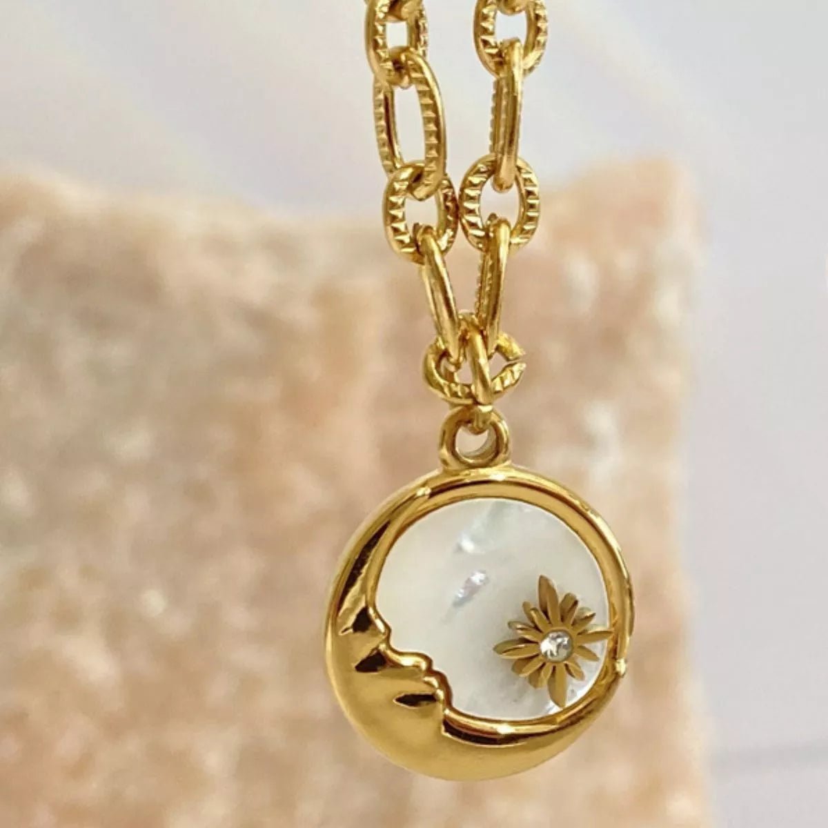 18K Gold - Plated Titanium Steel Pendant Necklace - Goddess Vibes