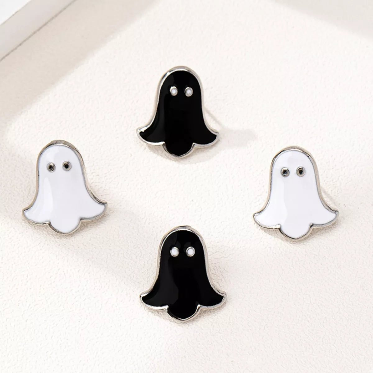 2 Pair Halloween Ghost Stud Earrings - Goddess Vibes
