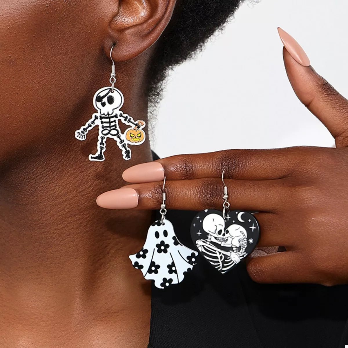 3 Pair Halloween Themed Acrylic Dangle Earrings - Goddess Vibes