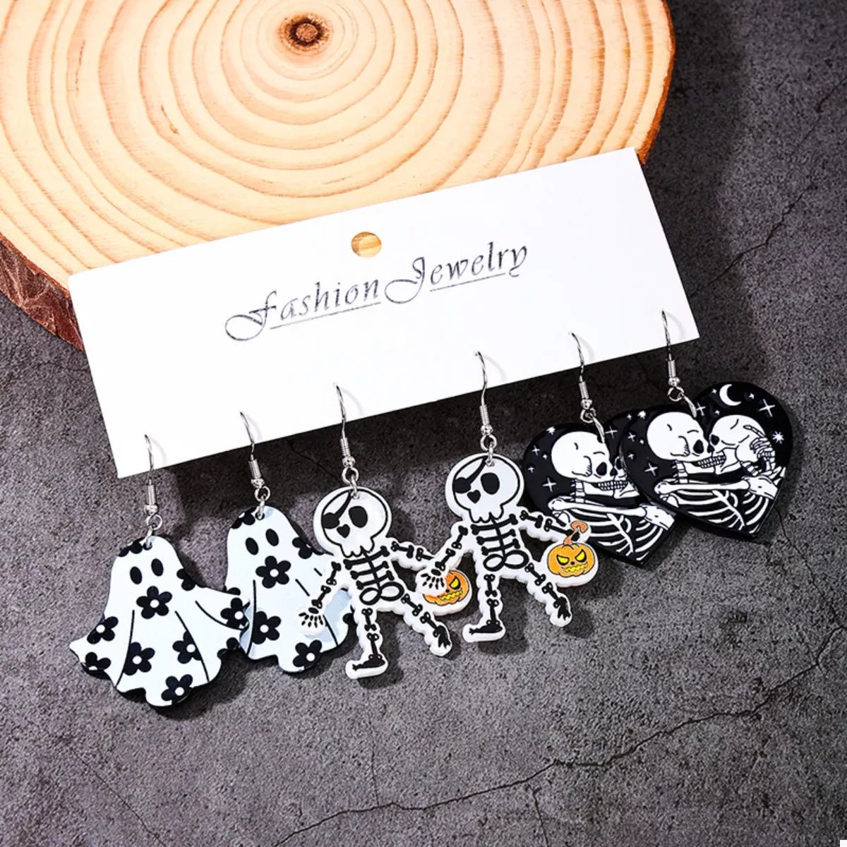 3 Pair Halloween Themed Acrylic Dangle Earrings - Goddess Vibes