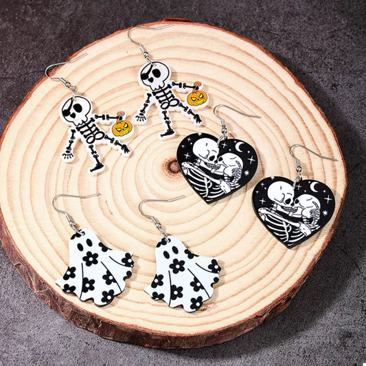 3 Pair Halloween Themed Acrylic Dangle Earrings - Goddess Vibes