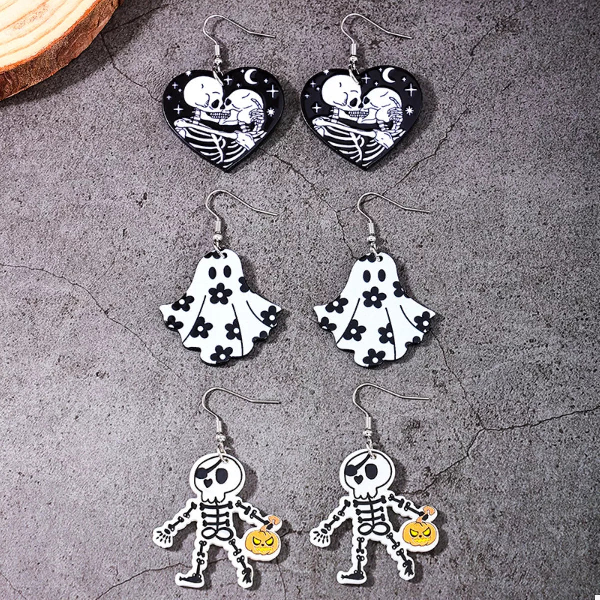3 Pair Halloween Themed Acrylic Dangle Earrings - Goddess Vibes