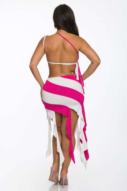 Asymmetric Crop Skirt Set - Goddess Vibes