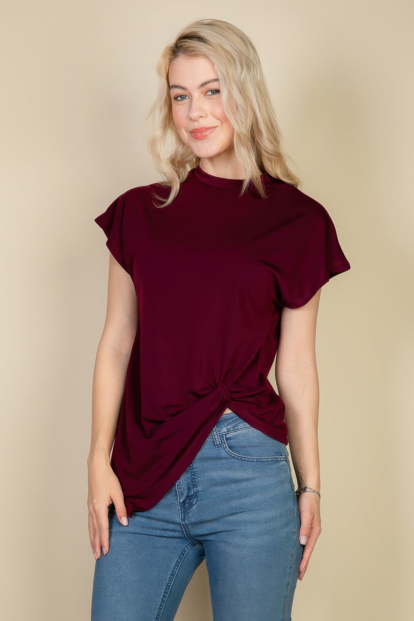 Batwing Sleeve Twist Front Tee - Goddess Vibes