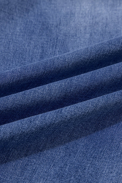 Beau Blue Tailored Center Seam Detail Straight Loose High Rise Jeans - Goddess Vibes