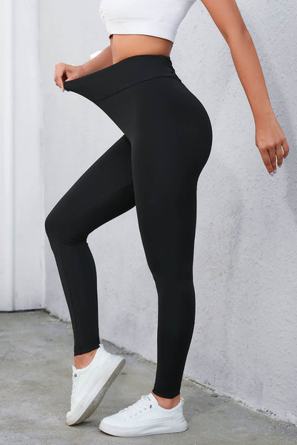 Black Criss Cross Tummy Control High Waist Leggings - Goddess Vibes