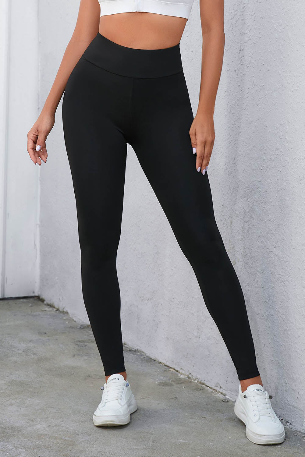Black Criss Cross Tummy Control High Waist Leggings - Goddess Vibes