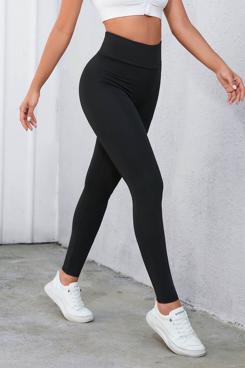Black Criss Cross Tummy Control High Waist Leggings - Goddess Vibes