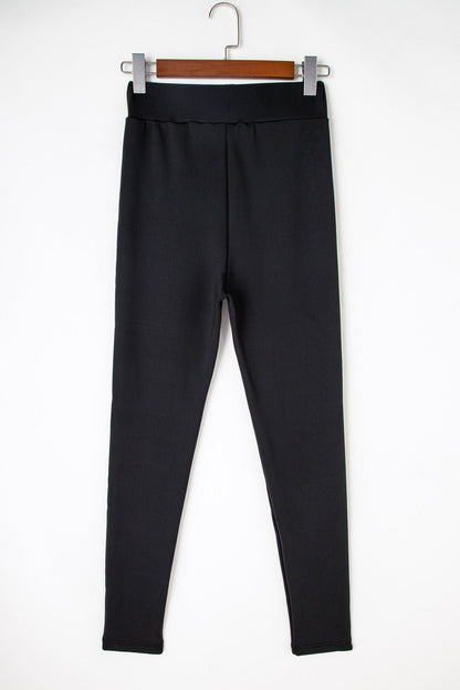 Black Fleece Lining Winter High Waist Leggings - Goddess Vibes