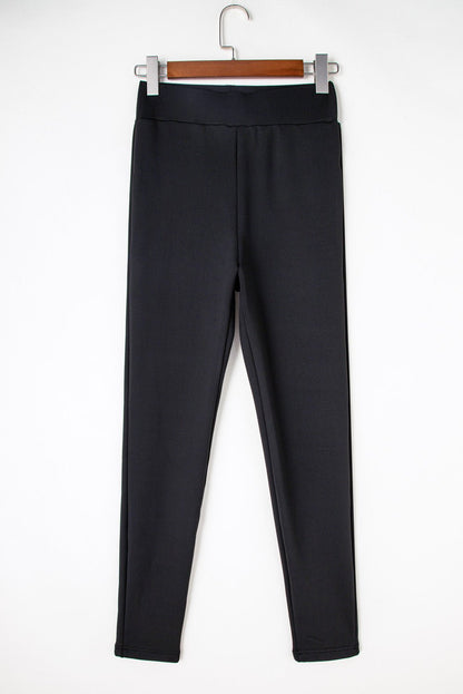 Black Fleece Lining Winter High Waist Leggings - Goddess Vibes