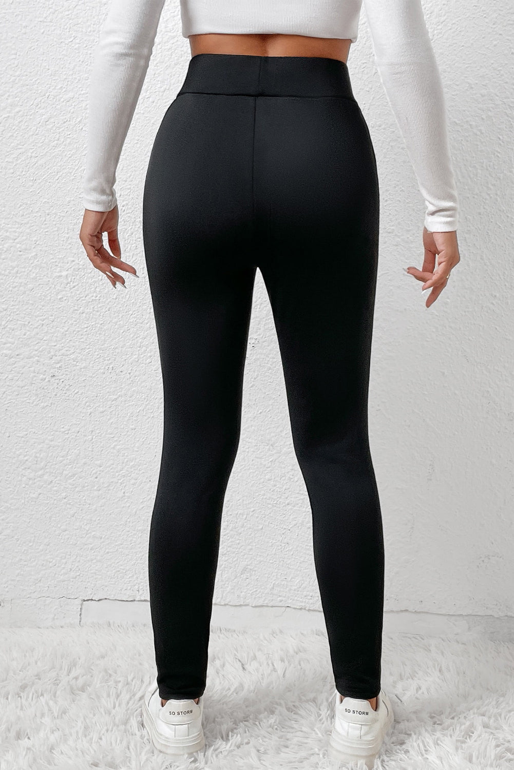 Black Fleece Lining Winter High Waist Leggings - Goddess Vibes