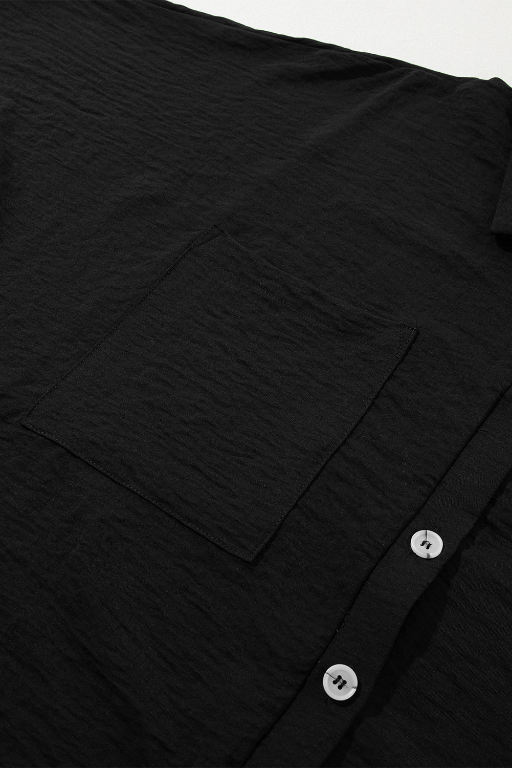 Black Half Button Collared Loose Romper - Goddess Vibes