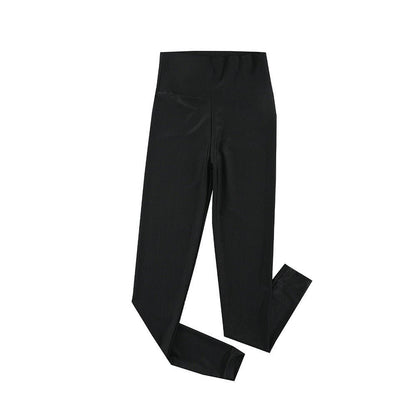 Black High Waist Stretch Slim Sports Leggings - Crowned Energy CO.