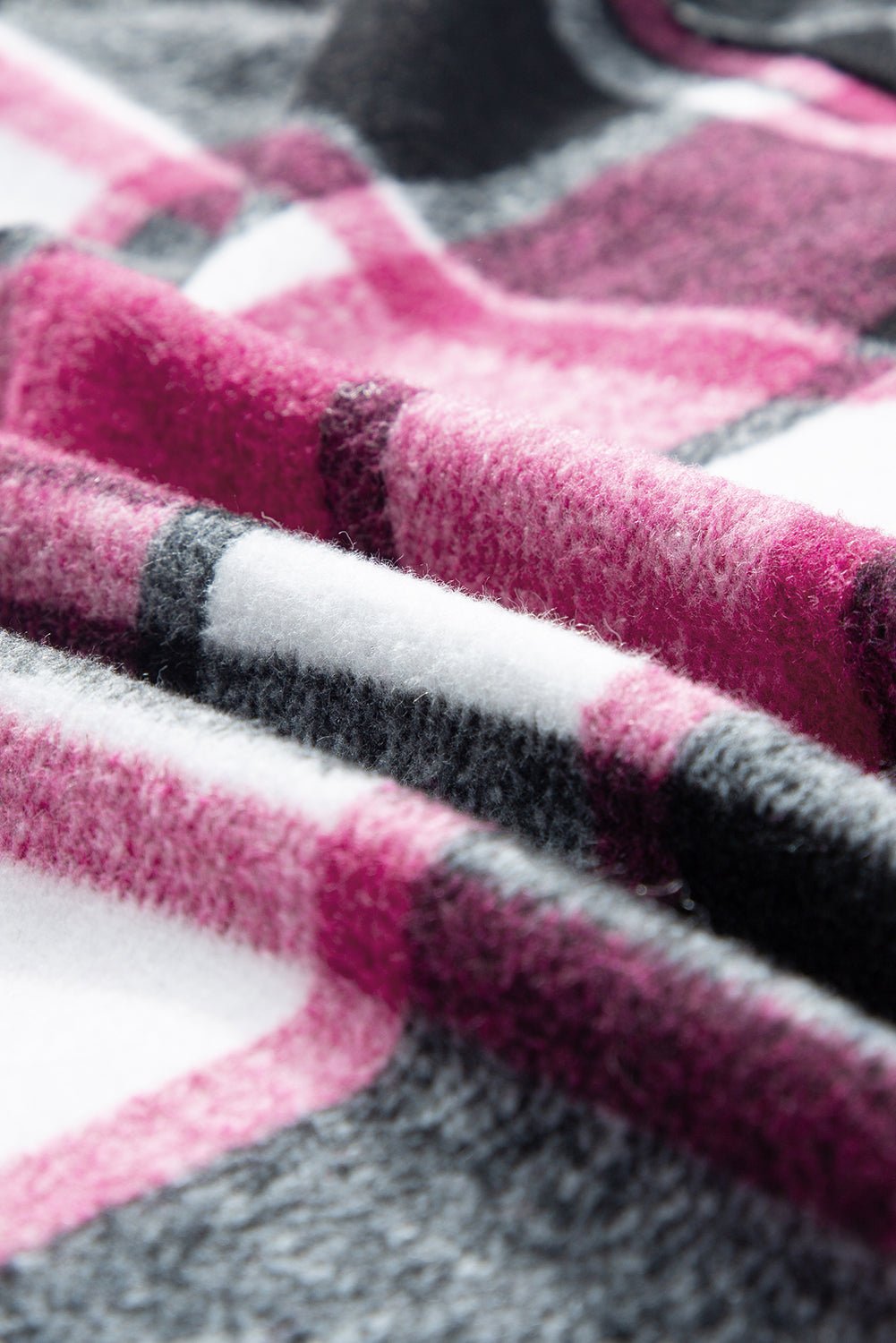 Black Plaid Colorblock Loose Shacket - Goddess Vibes