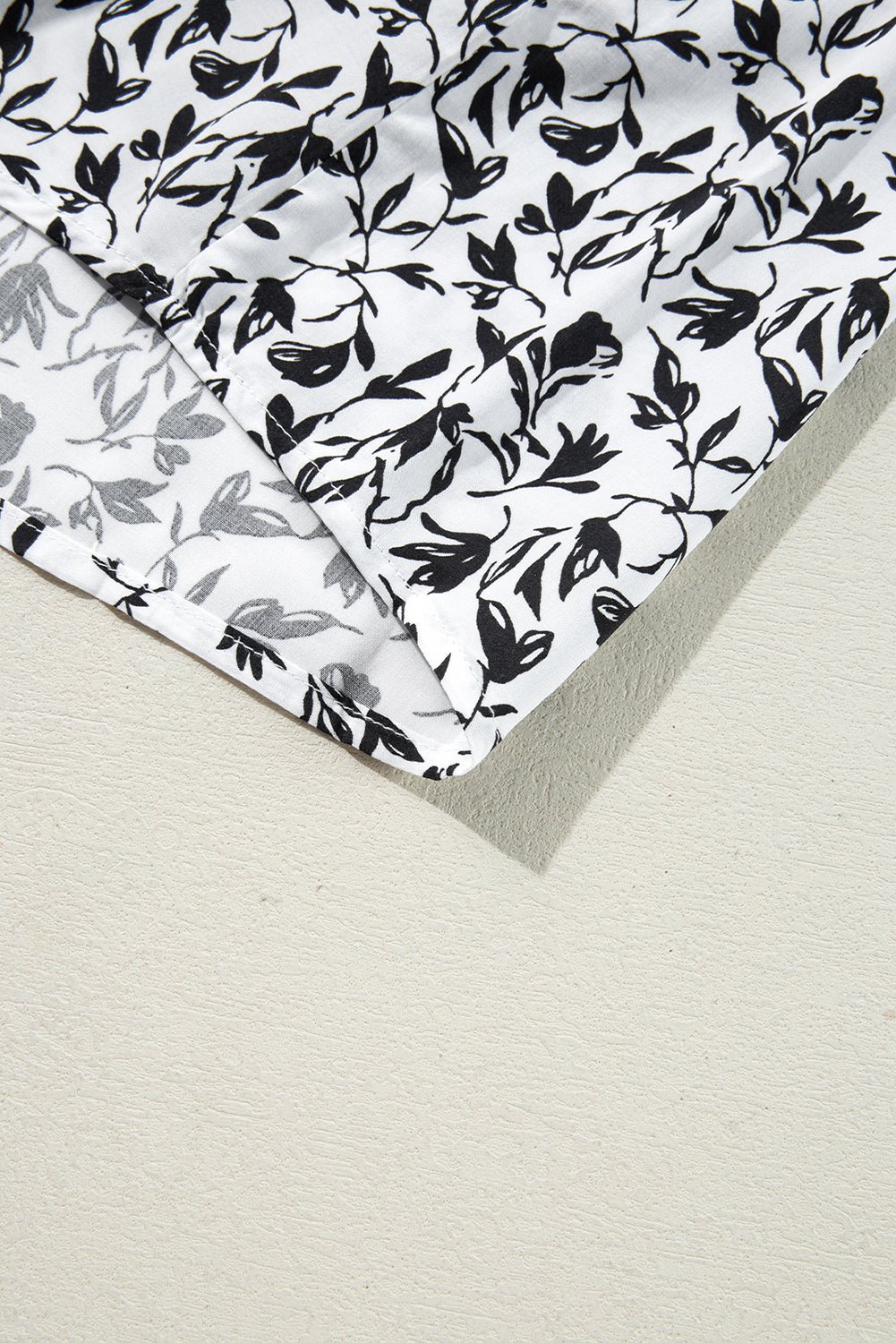 Black Printed Lace Detail Floral Puff Sleeve Fall Shirt - Goddess Vibes