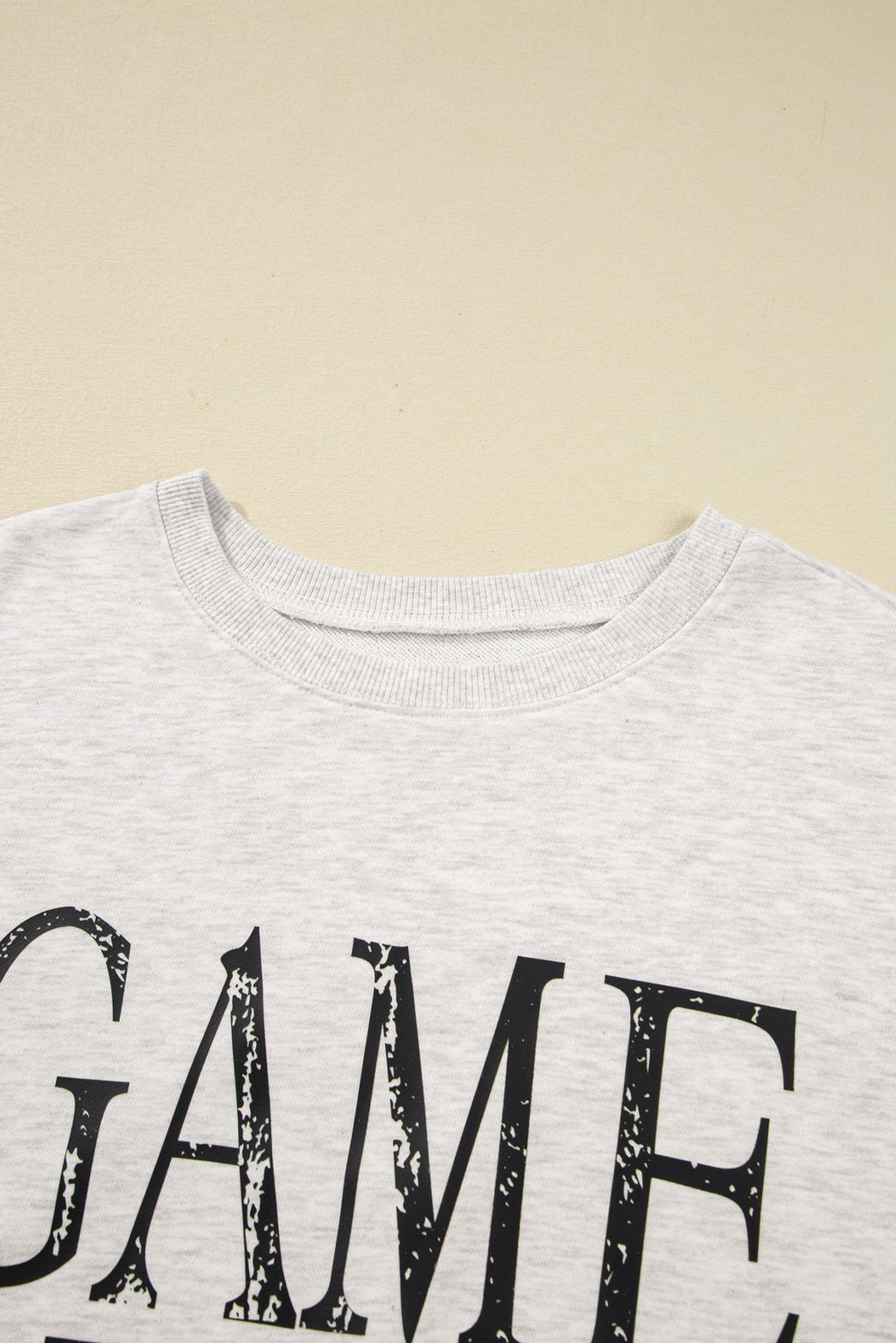 Black Vintage Washed GAME DAY Graphic Baggy Sweatshirt - Goddess Vibes