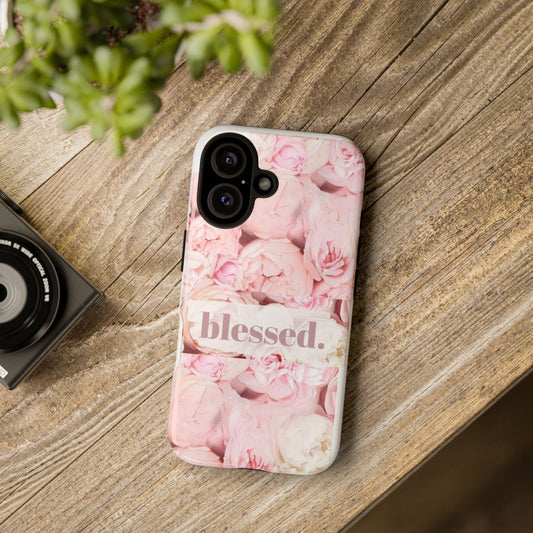 Blessed Floral Phone Case, Inspirational Case for Girls, iPhone Cover, Gift for Her, Cute Phone Protector - Goddess Vibes