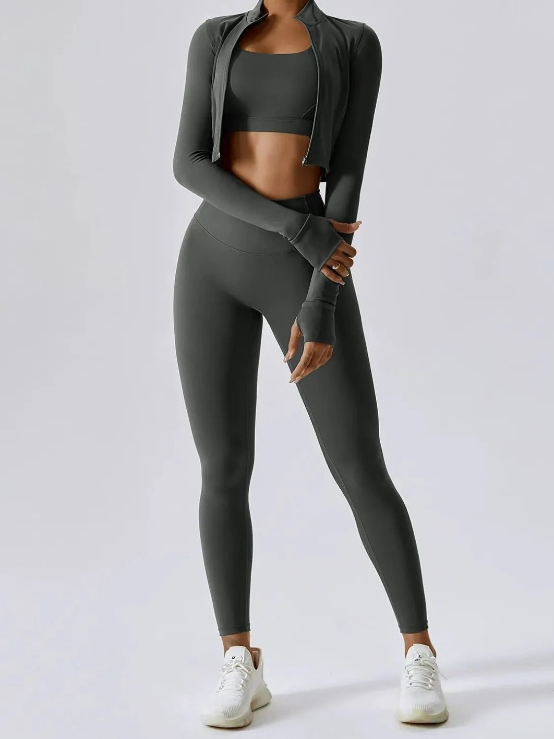 Bra Outerwear and Leggings 3 - Piece Active Set - Goddess Vibes