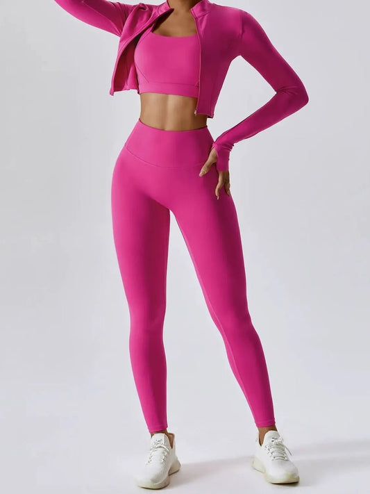 Bra Outerwear and Leggings 3 - Piece Active Set - Goddess Vibes