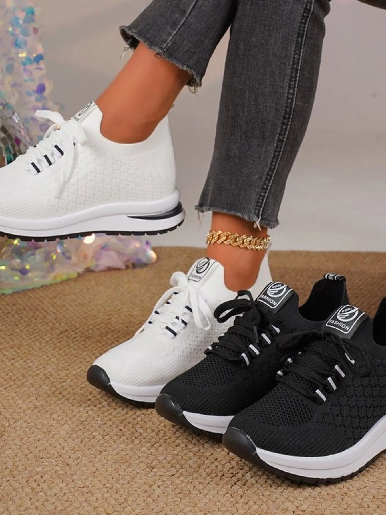 Breathable Mesh Lace Up Sneakers - Goddess Vibes