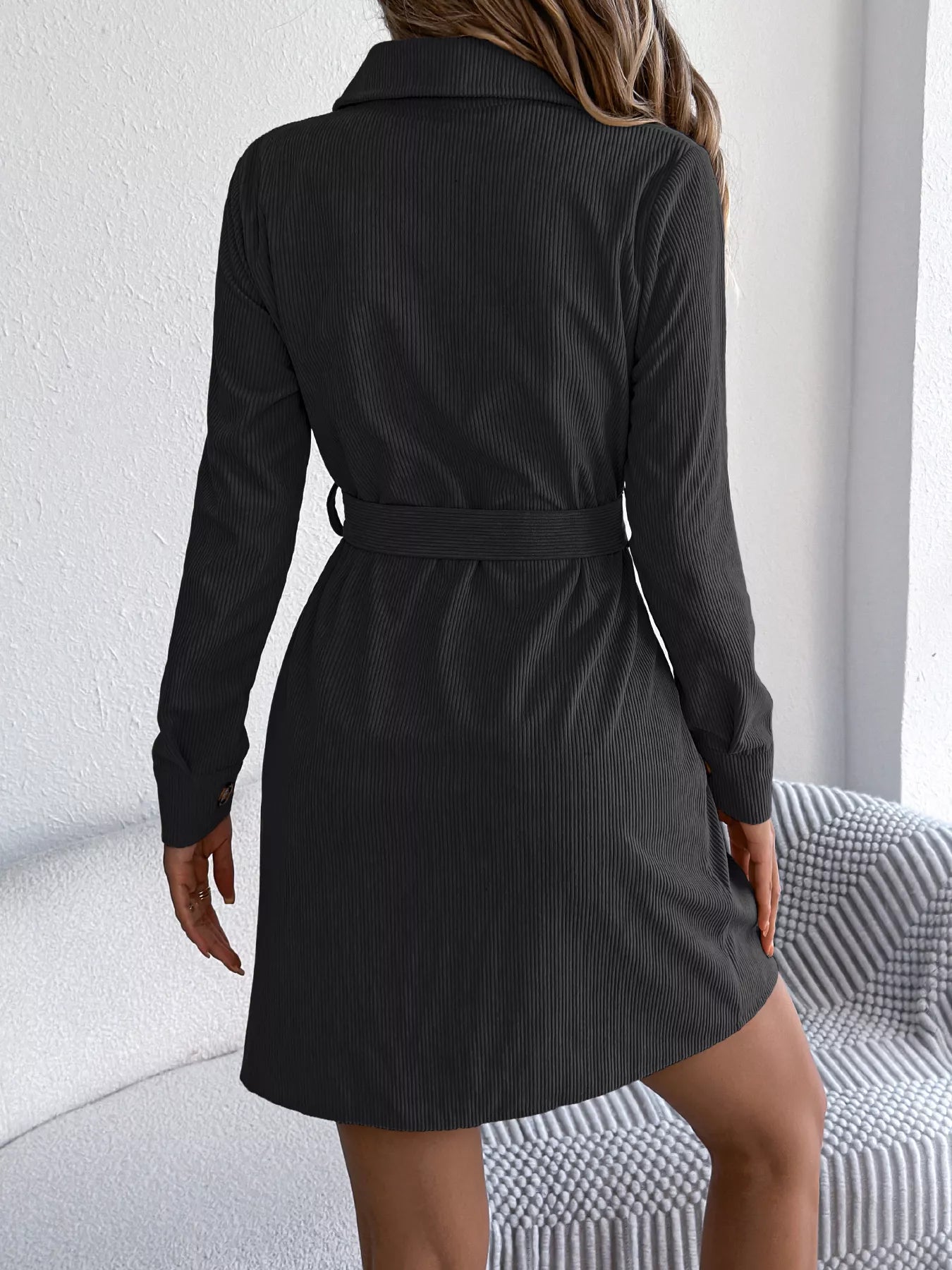 Button - Front Corduroy Shirt Dress - Goddess Vibes