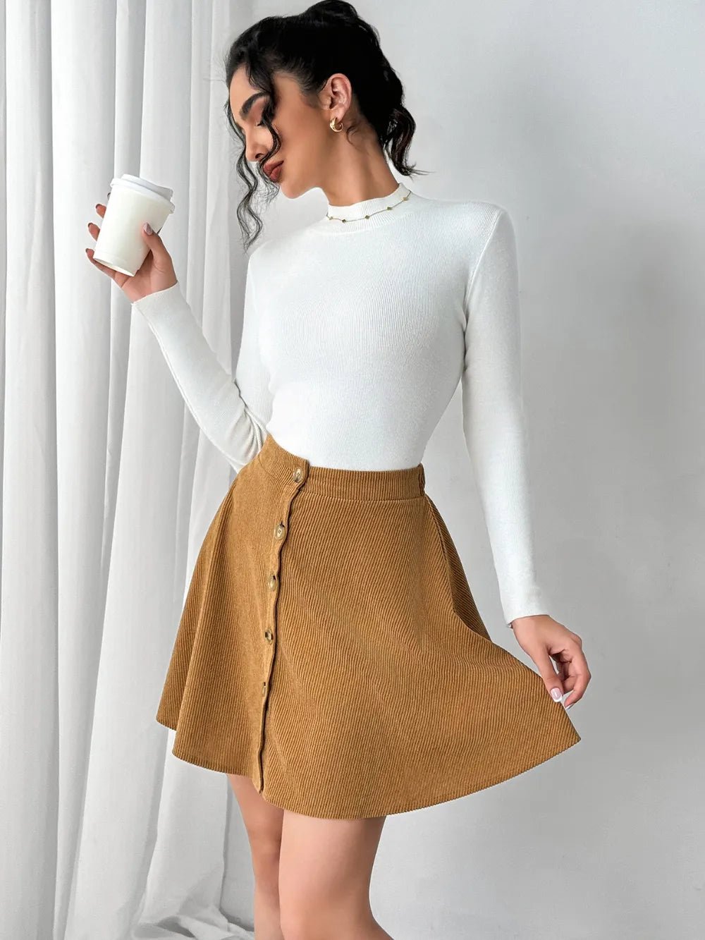 Buttoned Mini Skirt - Goddess Vibes