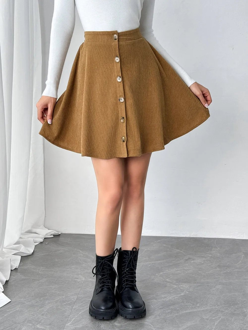 Buttoned Mini Skirt - Goddess Vibes