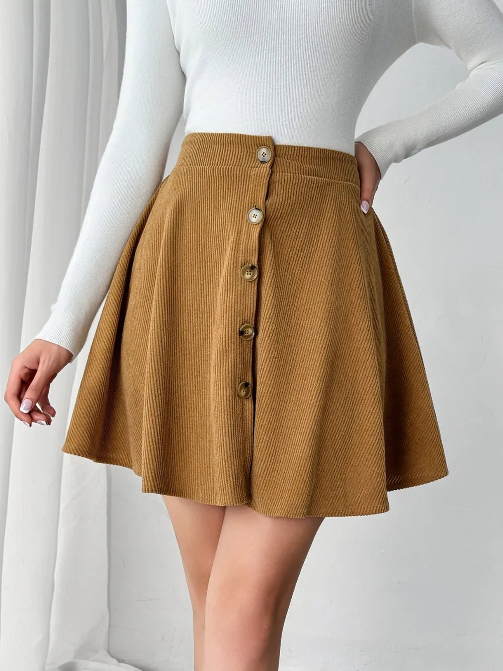 Buttoned Mini Skirt - Goddess Vibes