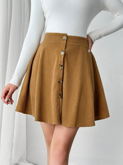 Buttoned Mini Skirt - Goddess Vibes