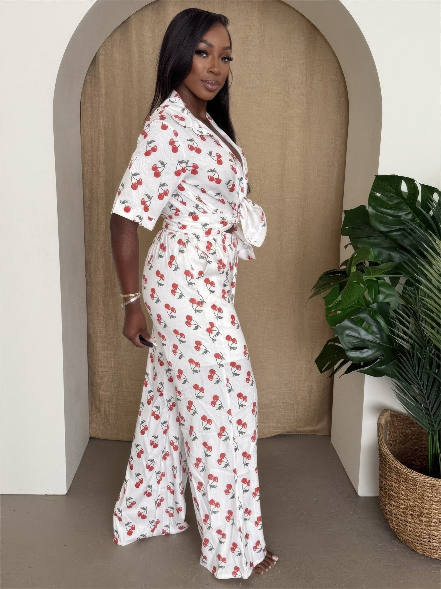 Cherry Pop Wide - leg Set - Goddess Vibes