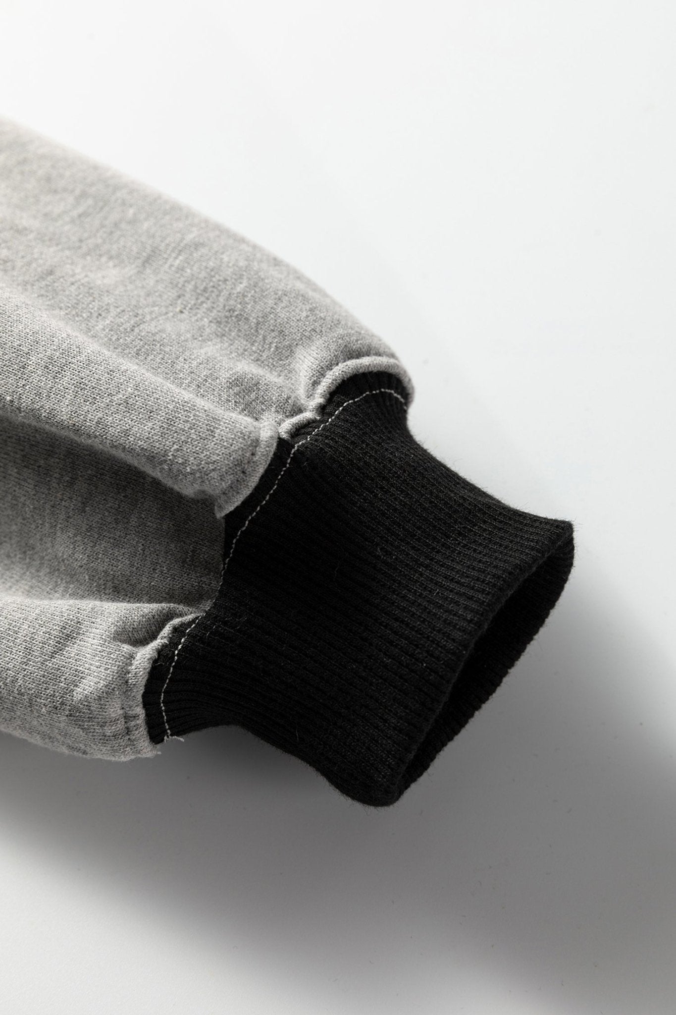 Color black Colorblock Henley High Low Oversize Sweatshirt - Crowned Energy CO.