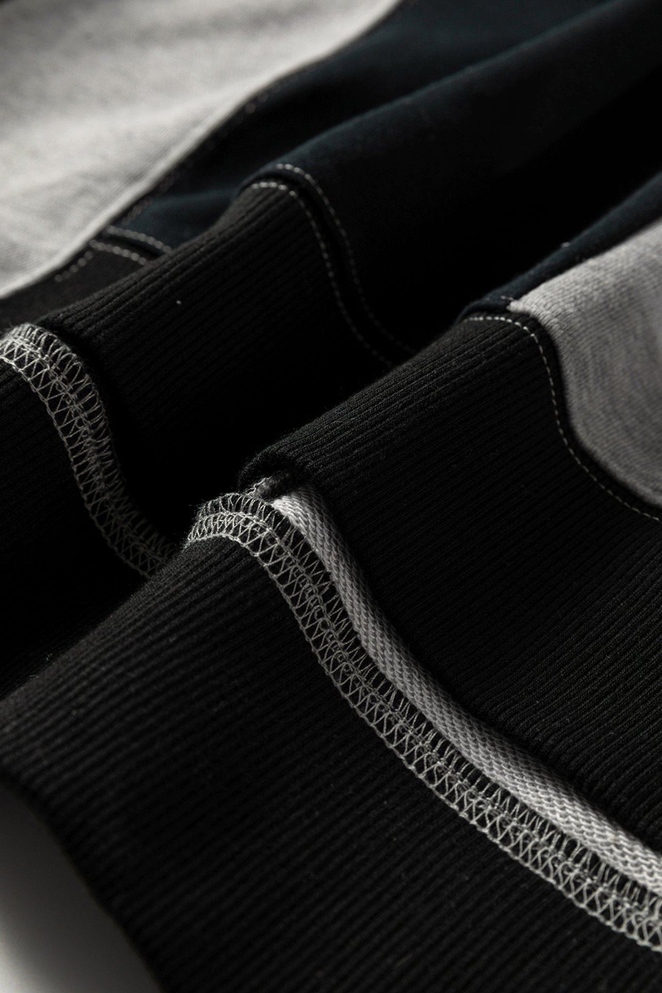 Color black Colorblock Henley High Low Oversize Sweatshirt - Crowned Energy CO.